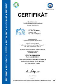 Certificate ISO/TS 16949:2002